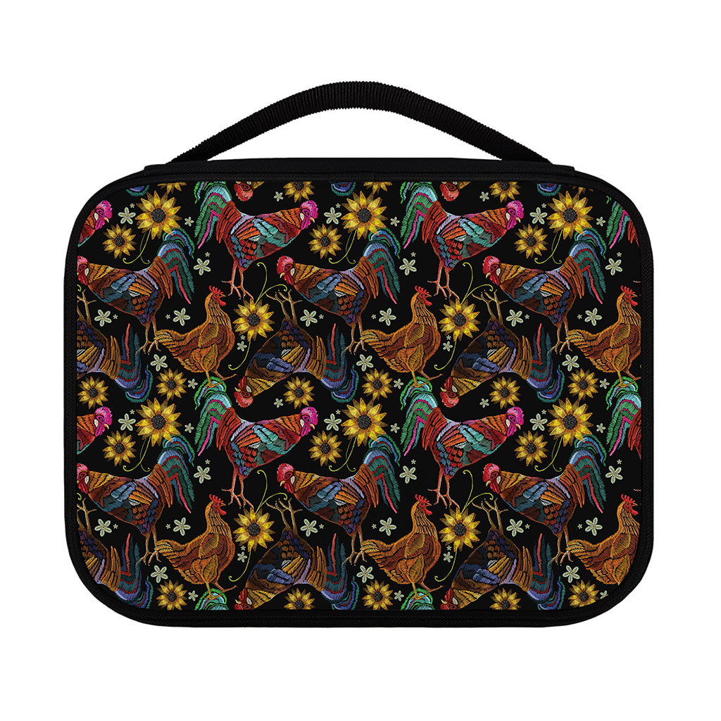 Embroidery Rooster Pattern Print Classic Bible Case