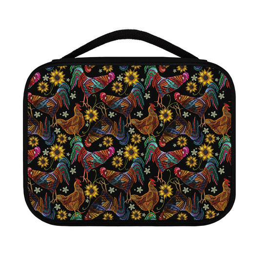 Embroidery Rooster Pattern Print Classic Bible Case