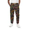Embroidery Rooster Pattern Print Cotton Sweatpants