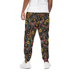 Embroidery Rooster Pattern Print Cotton Pants