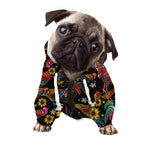 Embroidery Rooster Pattern Print Dog Zip Up Hoodie