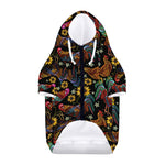 Embroidery Rooster Pattern Print Dog Zip Up Hoodie