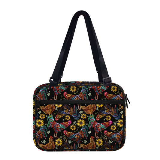 Embroidery Rooster Pattern Print Double Strap Bible Bag