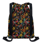 Embroidery Rooster Pattern Print Drawstring Backpack