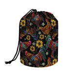 Embroidery Rooster Pattern Print Drawstring Makeup Bag