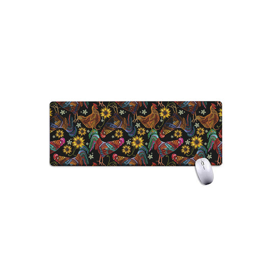 Embroidery Rooster Pattern Print Extended Mouse Pad