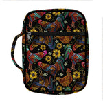 Embroidery Rooster Pattern Print Front Pocket Bible Bag