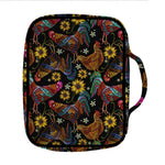Embroidery Rooster Pattern Print Front Pocket Bible Bag