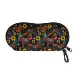 Embroidery Rooster Pattern Print Glasses Case