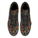 Embroidery Rooster Pattern Print High Top Leather Sneakers