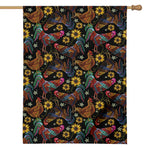 Embroidery Rooster Pattern Print House Flag