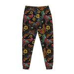 Embroidery Rooster Pattern Print Jogger Pants