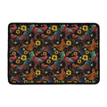 Embroidery Rooster Pattern Print Kitchen Mat