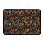 Embroidery Rooster Pattern Print Kitchen Mat