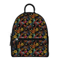 Embroidery Rooster Pattern Print Leather Backpack