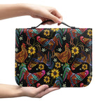 Embroidery Rooster Pattern Print Leather Bible Cover