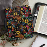 Embroidery Rooster Pattern Print Leather Bible Cover