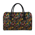 Embroidery Rooster Pattern Print Leather Duffel Bag