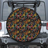 Embroidery Rooster Pattern Print Leather Spare Tire Cover