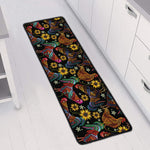 Embroidery Rooster Pattern Print Long Kitchen Mat