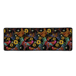 Embroidery Rooster Pattern Print Long Kitchen Mat