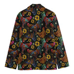 Embroidery Rooster Pattern Print Men's Blazer