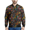 Embroidery Rooster Pattern Print Men's Bomber Jacket