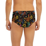 Embroidery Rooster Pattern Print Men's Briefs
