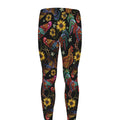 Embroidery Rooster Pattern Print Men's Leggings