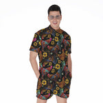 Embroidery Rooster Pattern Print Men's Rompers