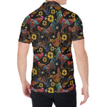 Embroidery Rooster Pattern Print Men's Shirt