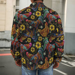 Embroidery Rooster Pattern Print Men's Shirt Jacket