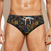 Embroidery Rooster Pattern Print Men's Swim Briefs