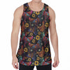 Embroidery Rooster Pattern Print Men's Velvet Tank Top