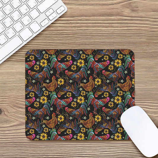 Embroidery Rooster Pattern Print Mouse Pad