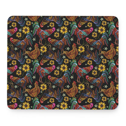 Embroidery Rooster Pattern Print Mouse Pad