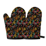 Embroidery Rooster Pattern Print Oven Mitts