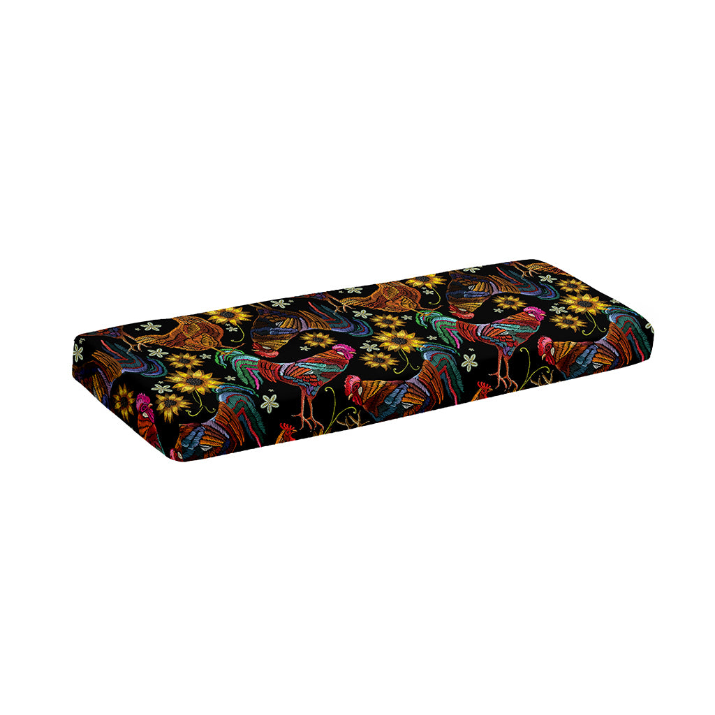 Embroidery Rooster Pattern Print Piano Keyboard Cover