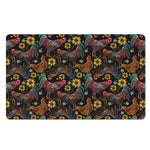 Embroidery Rooster Pattern Print Polyester Doormat