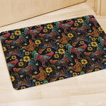Embroidery Rooster Pattern Print Polyester Doormat