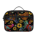 Embroidery Rooster Pattern Print Portable Lunch Bag