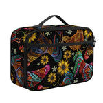 Embroidery Rooster Pattern Print Portable Lunch Bag