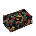 Embroidery Rooster Pattern Print Rectangle Tissue Box Cover