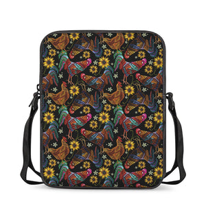 Embroidery Rooster Pattern Print Rectangular Crossbody Bag