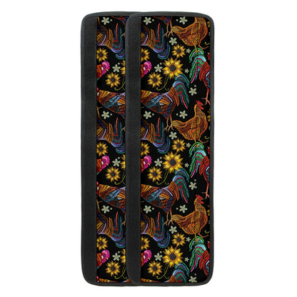Embroidery Rooster Pattern Print Refrigerator Handle Covers