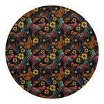 Embroidery Rooster Pattern Print Round Blanket