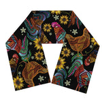 Embroidery Rooster Pattern Print Scarf