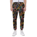 Embroidery Rooster Pattern Print Joggers