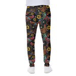 Embroidery Rooster Pattern Print Scuba Joggers