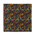 Embroidery Rooster Pattern Print Silk Bandana
